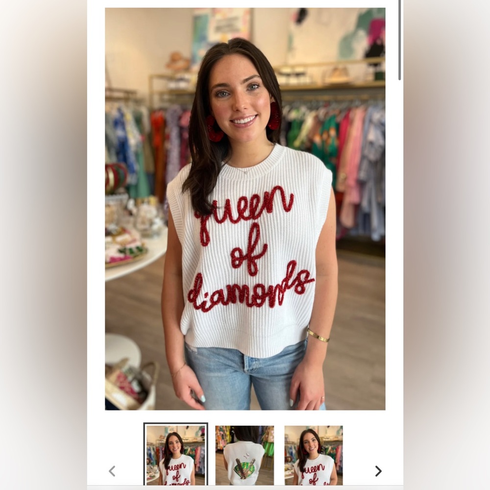Queen of Diamonds sweater vest